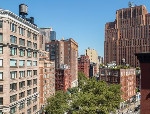 hotel room view of tribeca neighborhood