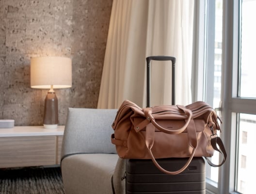 luggage in hotel room