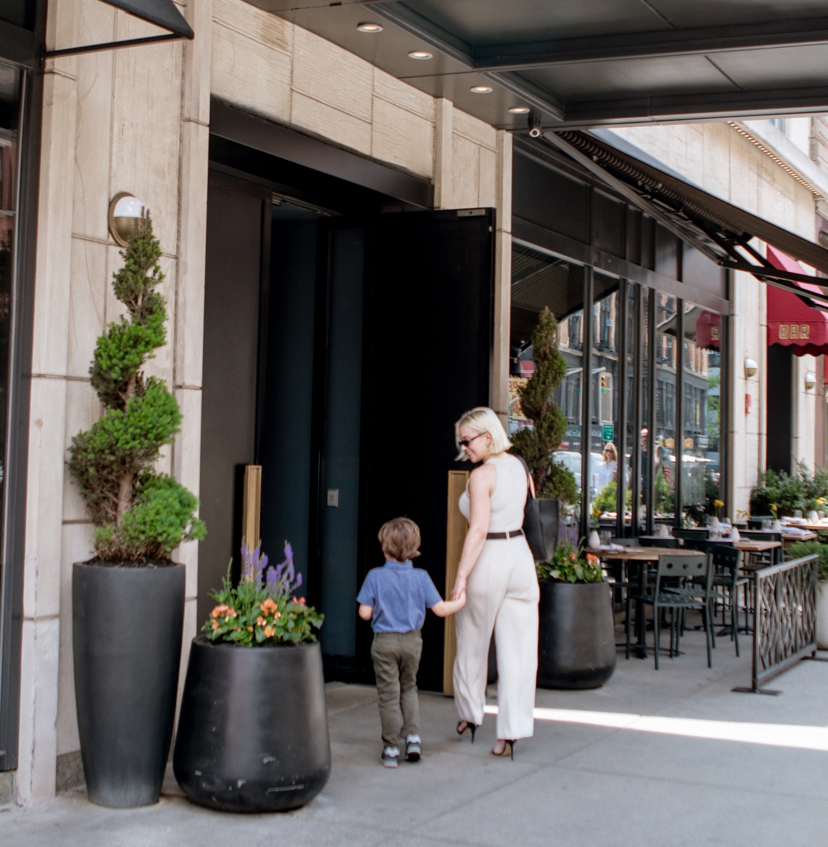 The portico entrance at Smyth Tribeca hotel in New York City