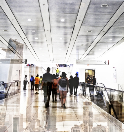 people walking inside of world trade centre oculus