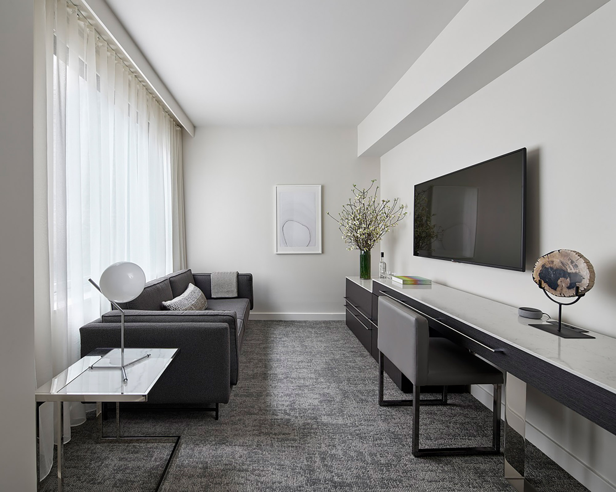 separate living area in hotel suite