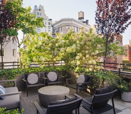 outdoor terrace with lounge furniture