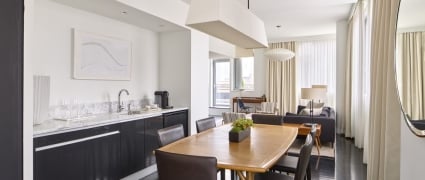 dining table in hotel suite