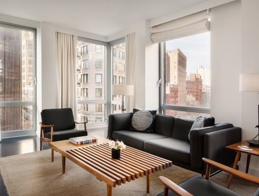 living room in hotel suite