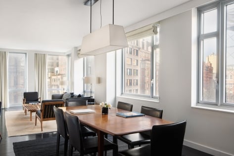 dining room table in hotel suite