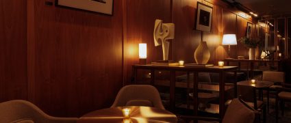 Inside of a Tribeca bar in NY; The Smyth Hotel Galerie Bar