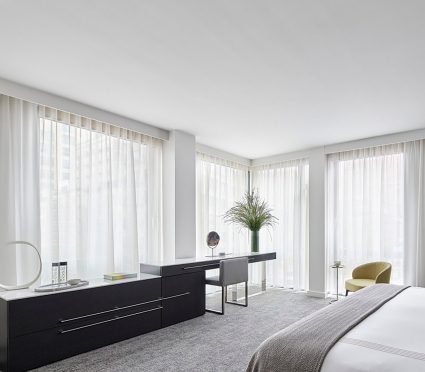 Spacious New York hotel room with king bed