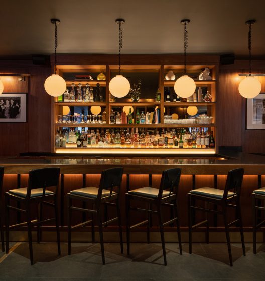 Inside of a Tribeca bar in NY, near One World Trade Center; The Smyth Hotel Galerie Bar