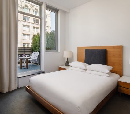 NYC Tribeca Hotel with queen bed and private terrace suite