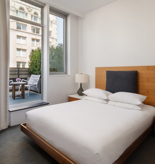 NYC Tribeca Hotel with queen bed and private terrace suite